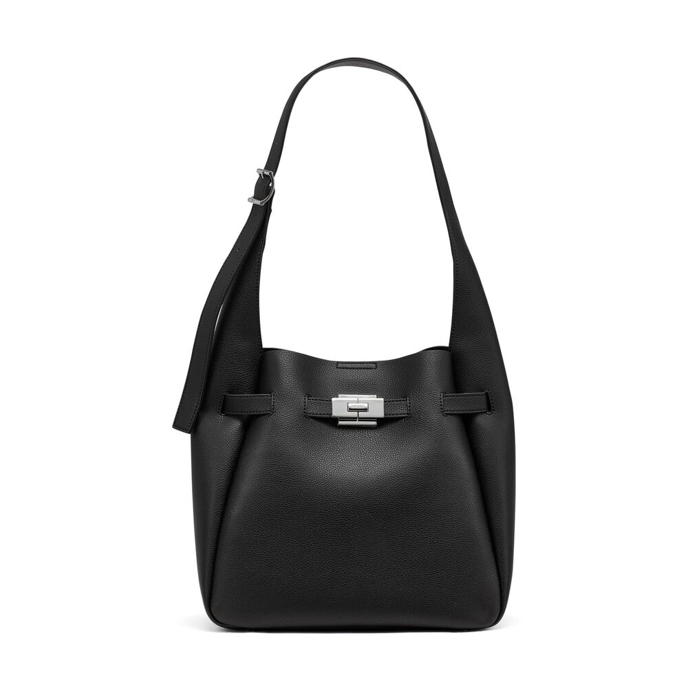 6601 Hobo Bag, Black/Silver, One Size